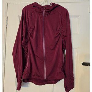Athleta Burgundy Zip Up Hoodie, Size 1X